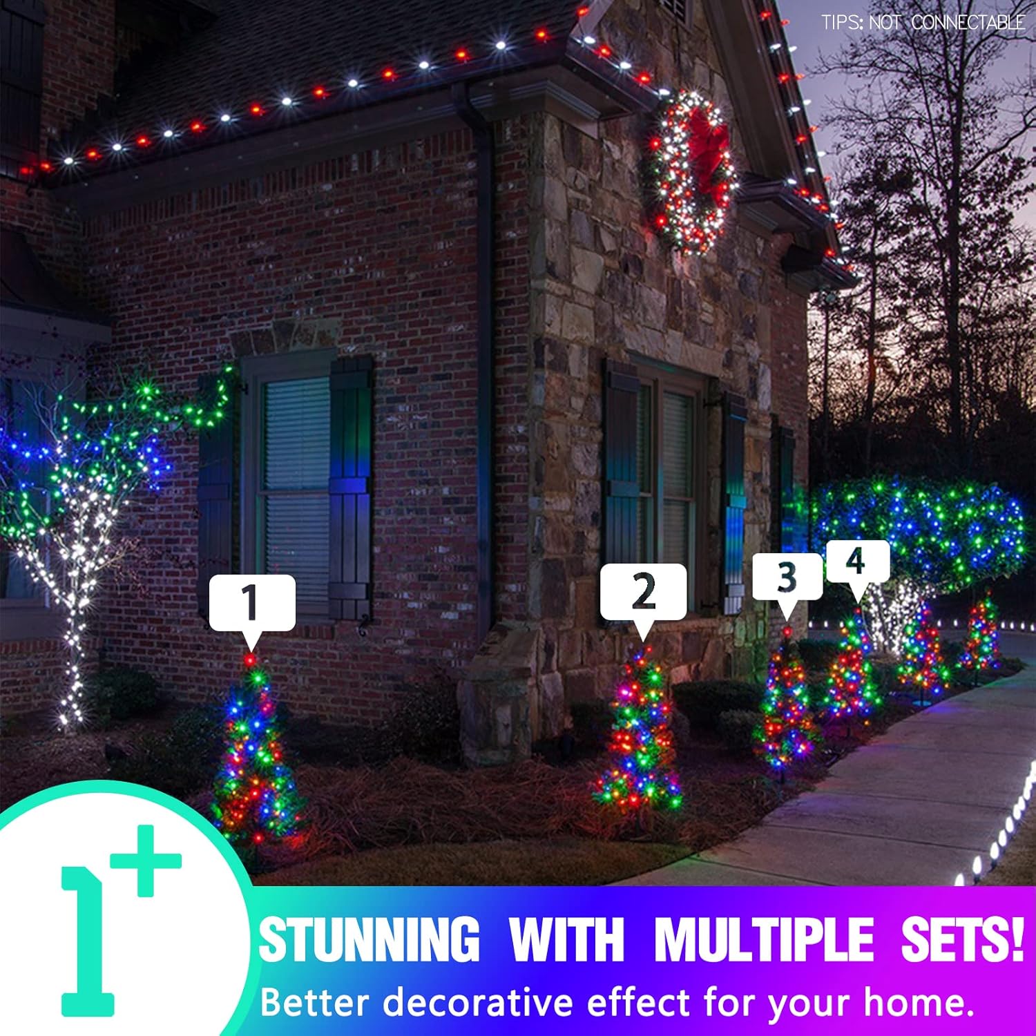 Christmas Lights Outdoor 82Ft 200Lt Christmas Lights With Cheerful Music Infrared Motion Sensor Controller For Indoor Ou