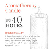 Scented Sunlit Mandarin Berry Fragrance, One 10Oz. 3-Wick Aromatherapy Candle With 20-40 Hours Of Burn Time, Orange Color, 10 Oz. Jar