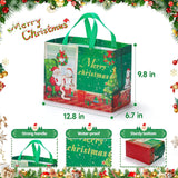 Christmas Gift Bags 36 Pack - Non-Woven Reusable Holiday Gift Bags With Handles, Jumbo Xmas Tote Bags For Christmas Party, Gift Wrapping, New Year Favors & Decorations (12.8X9.8X6.7 Inches)