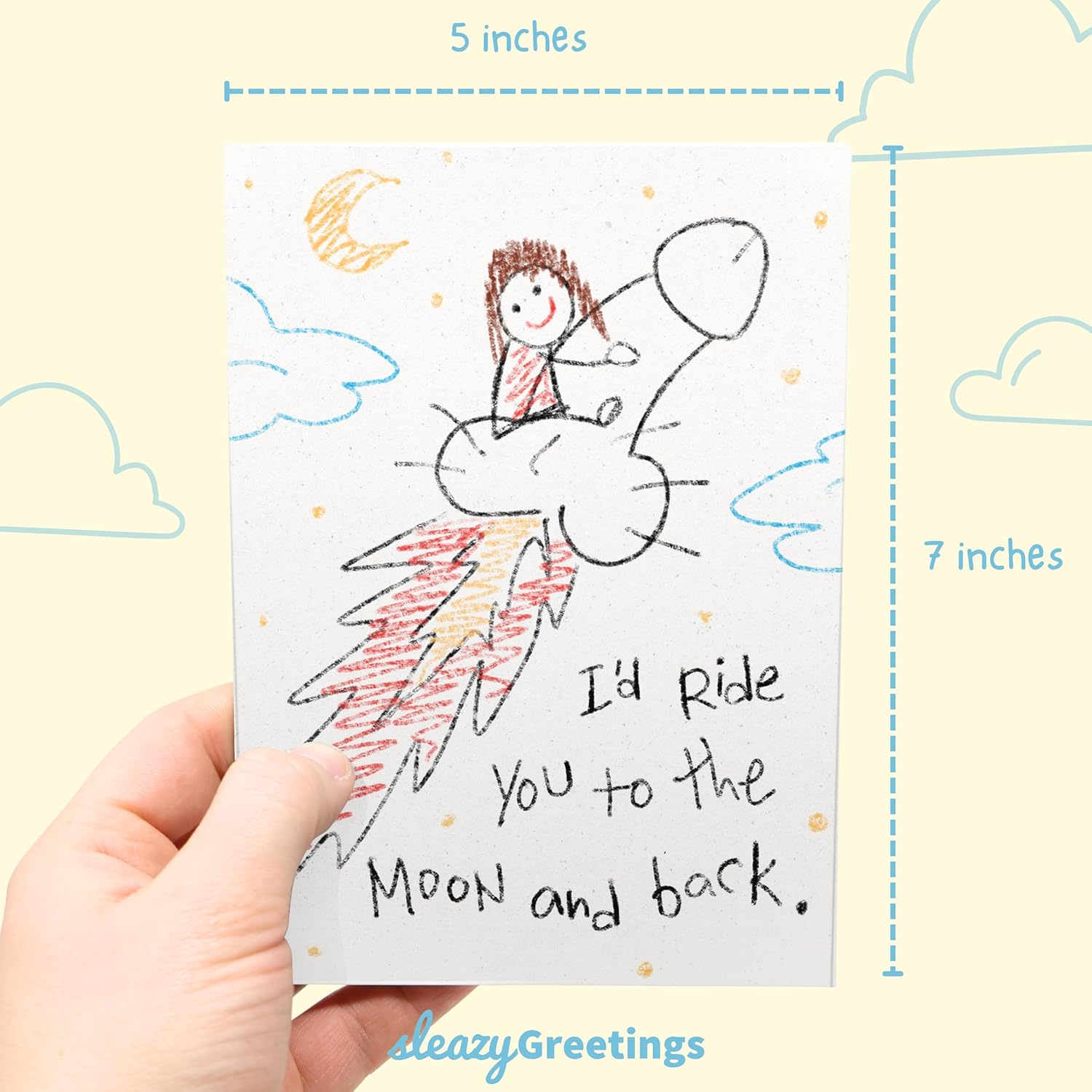 Funny Birthday Card For Him Her | Funny Anniversary Cards For Husband Wife | Naughty Dirty Inappropriate Valentine'S Day Card | Ride You To The Moon And Back Card