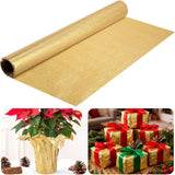 10 Yard Christmas Plant Pot Floral Foil, Matte Texture Floral Foil Plant Pot Covers, Golden Florals Foils Wrapping Paper For Home Garden Pots Vases Diy Decoration