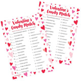 Valentine'S Day Candy Match Game, Classroom Party Activity For Kids And Adults - 25 Count, Valentine Guessing Game For Families, Couples, Friends