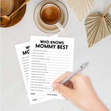 Rustic Minimalist Theme Gender Neutral Cards Baby Shower Games - 25 Who Knows Mommy Best Games - Gender Reveal & Baby Announcement Party Supplies-(B20)