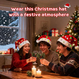 Santa Hat, Christmas Hat With 20 Diy Holiday Stickers, Santa Hats Adult For Xmas New Year Christmas Party?Classic Red Adult?