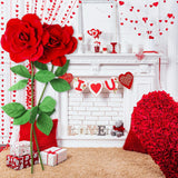 2 Pcs 4.6 Ft Valentine Giant Red Rose For Decorations Huge Artificial Flower Jumbo Rose Prop For Valentine Wedding Home Decor Anniversary Birthday Background Shop Window Display Photography