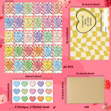 30 Pack Valentine'S Day Cards Set, Funny Bulk Boxed Greeting Cards With Envelopes And Stickers, Wavy Checker Holiday Notes Set For Gift Exchange Office Coworker Colleague Employees Party Favors