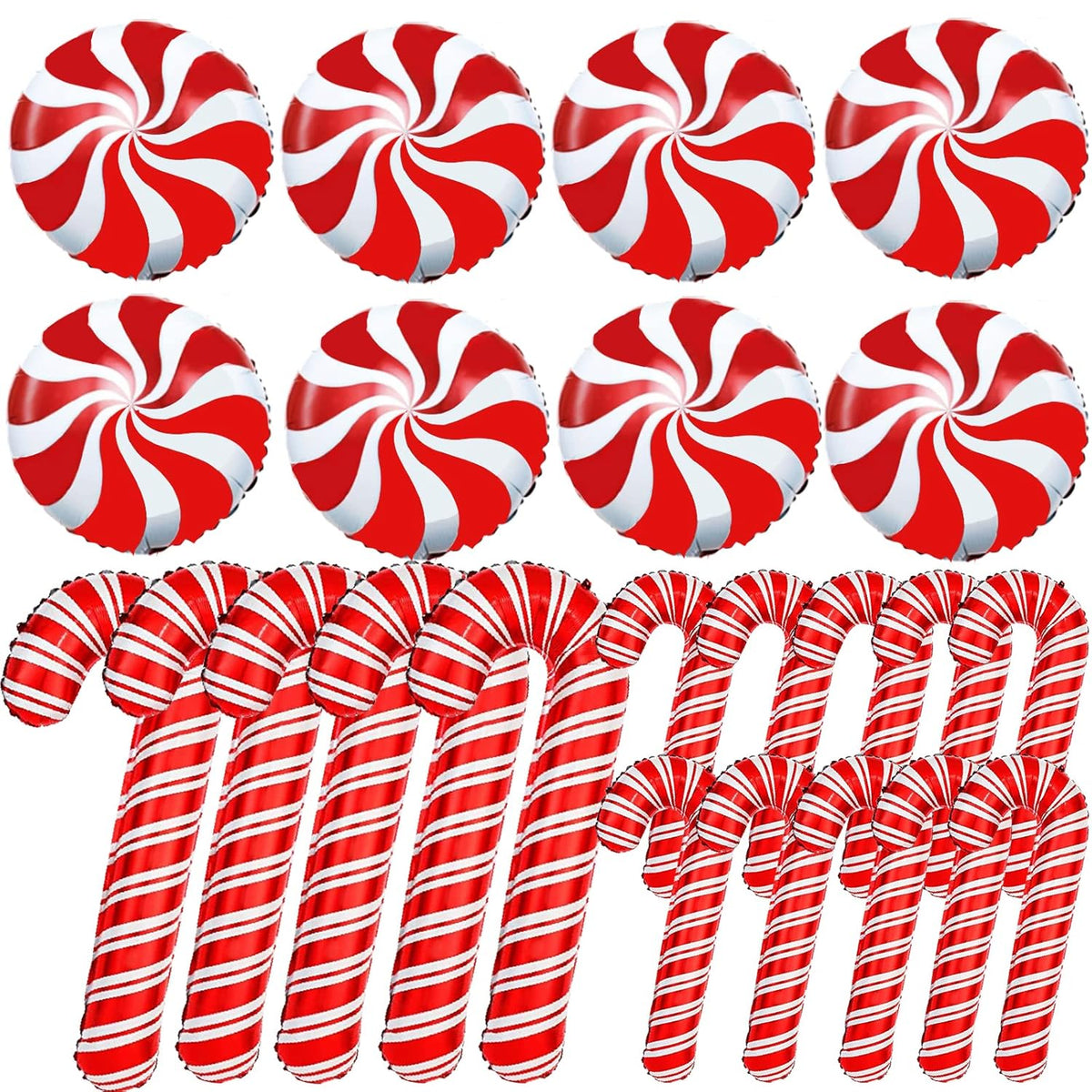 23Pcs Christmas Candy Cane Foil Balloons For Xmas Photo Backdrop Candies Theme New Year Christmas Decoration Party Supplies