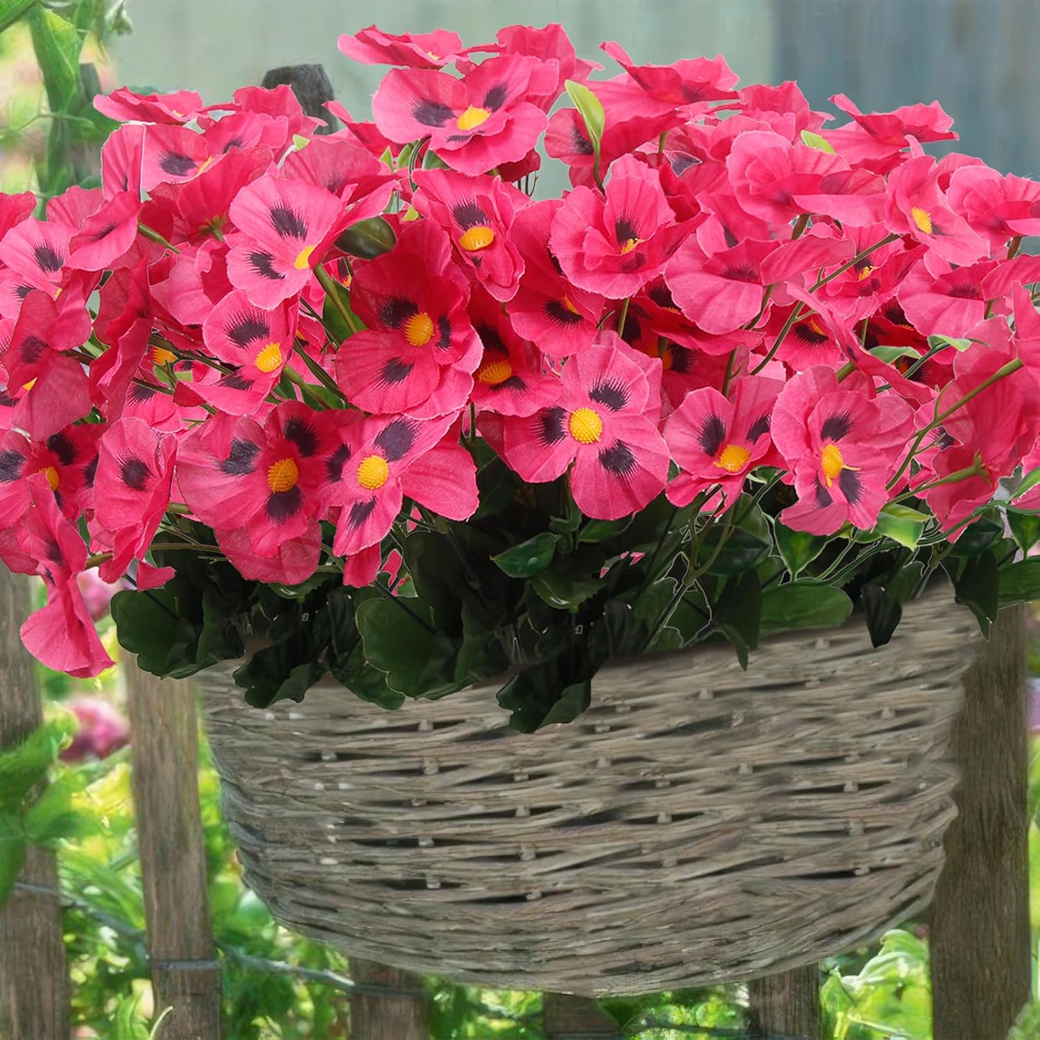 3 Pcs Artificial Flowers For Outdoors Pansies Flowers Artificial Wildflowers Uv Resistant Silk Pansies Flowers For Outside Planter Front Door Porch Yard Patio Window Box Home Decor Rose Red