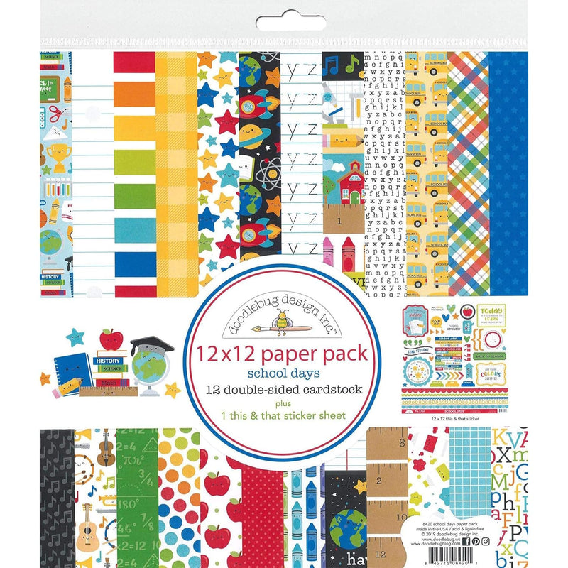 Design School Days Paper 12X12 Pack