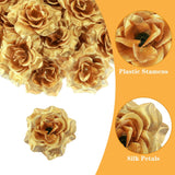 36 Pcs Gold Flowers Gold Roses Artificial Flowers For Centerpieces Silk Faux Silk Rose Head In Bulk Roses Artificial For Diy Decor Cake Wristband Clothes Headwear