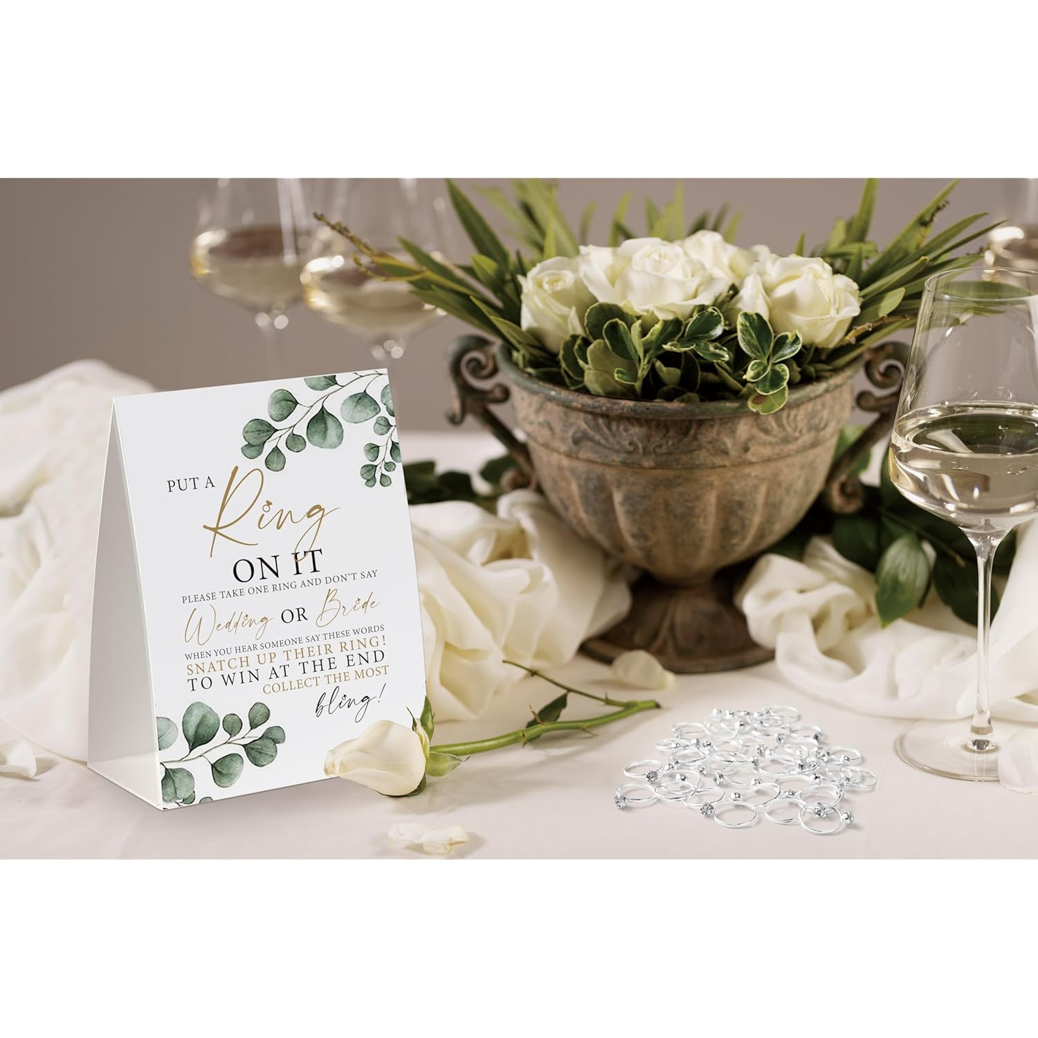 Don'T Say Bridal Games, Put A Ring On It Bridal Shower Games,50 Metal Rings, Bridal Shower Decorations, Bachelorette Party Games, Wedding Shower Supplies-Dsb02