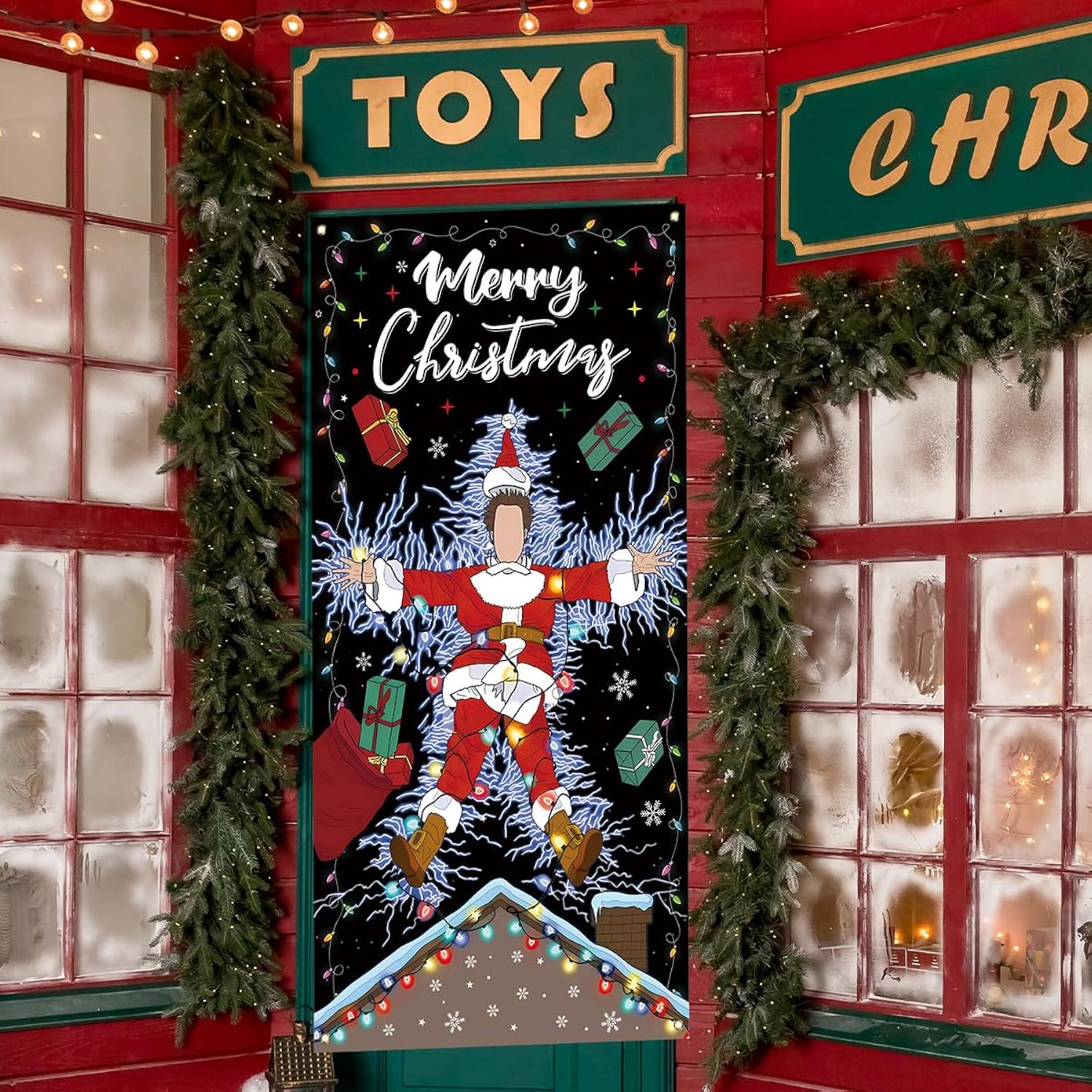 Griswold Family Cousin Eddie Christmas Vacation Door Cover - Funny Christmas Banner Decor For Home & Party