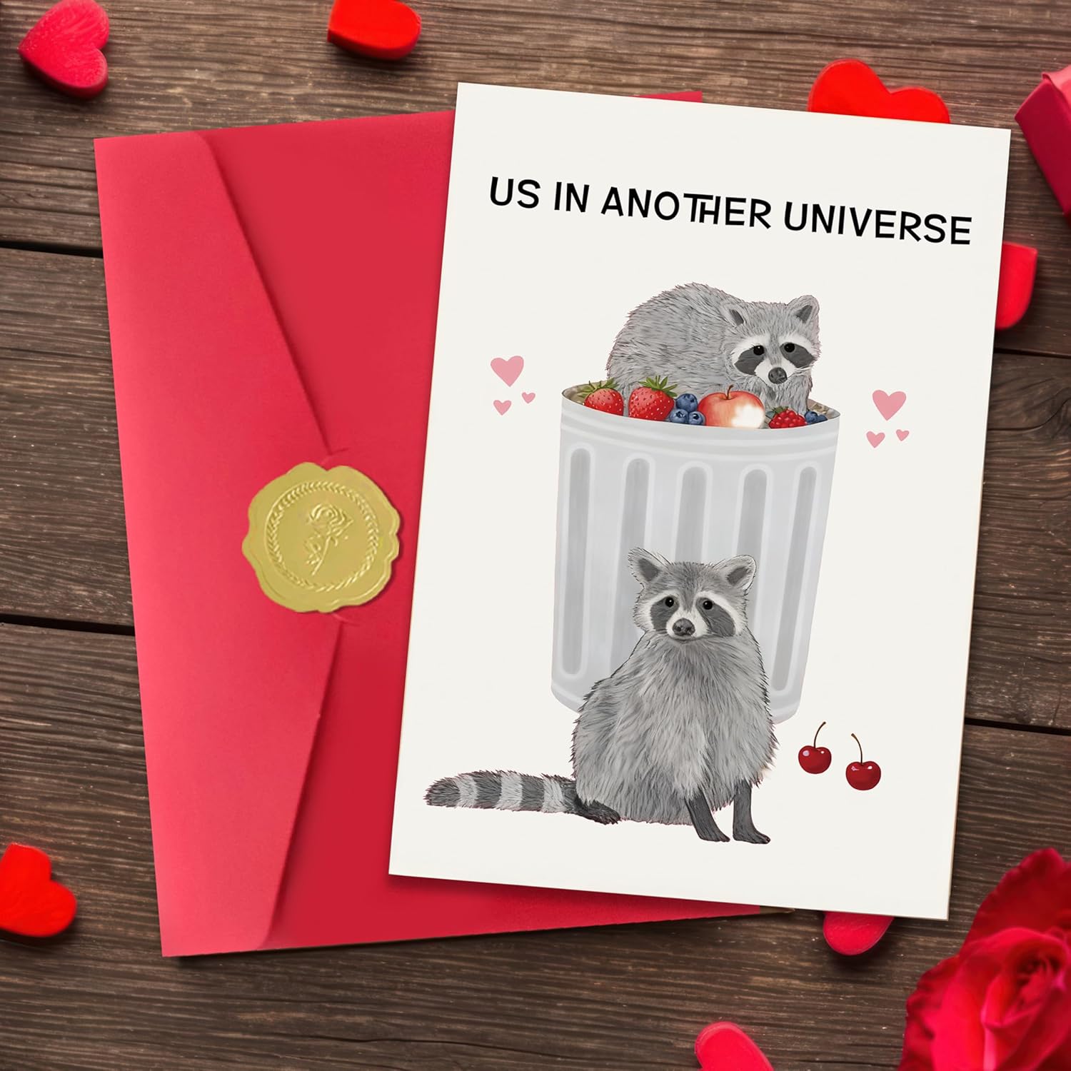 Funny Valentines Day Card,Valentines Day Cards Gifts For Him Her,Valentines Day Card For Husband Wife Boyfriend Girlfriend Fiance Fiancee Men Women With Cute Raccoon Design
