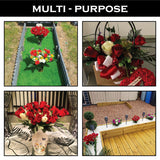 16" Artificial Silk Red Rose Bush With Gyp & Foliage 24 Flower Heads- Wedding Grave Home Decoration (1, Red With Gyp)