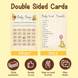 Winnie Baby Shower Games Boy - Pooh Baby Shower Bingo Cards For 25 Guests, Word Scramble Favors, Guess Who Mommy Or Daddy Game Ideas For Party Decorations