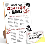 Secret Agent Birthday Party Decoration, Secret Agent Party Game, What'S Your Secret Agent Name, Perfect For Secret Agent Birthday Party Activities, 30Pcs Sticker Name Cards For Birthday Party Supply