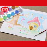 Watercolor Paint; Set Of 12 Colors; Includes Brush & Closable Mixing Tray, Metallic Pearlescent Multicolor