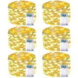 6-Pack Fairy Lights Battery Operated With Timer, Waterproof 16Ft 50 Led String Lights Indoor Outdoor, Cuttable Starry Fa