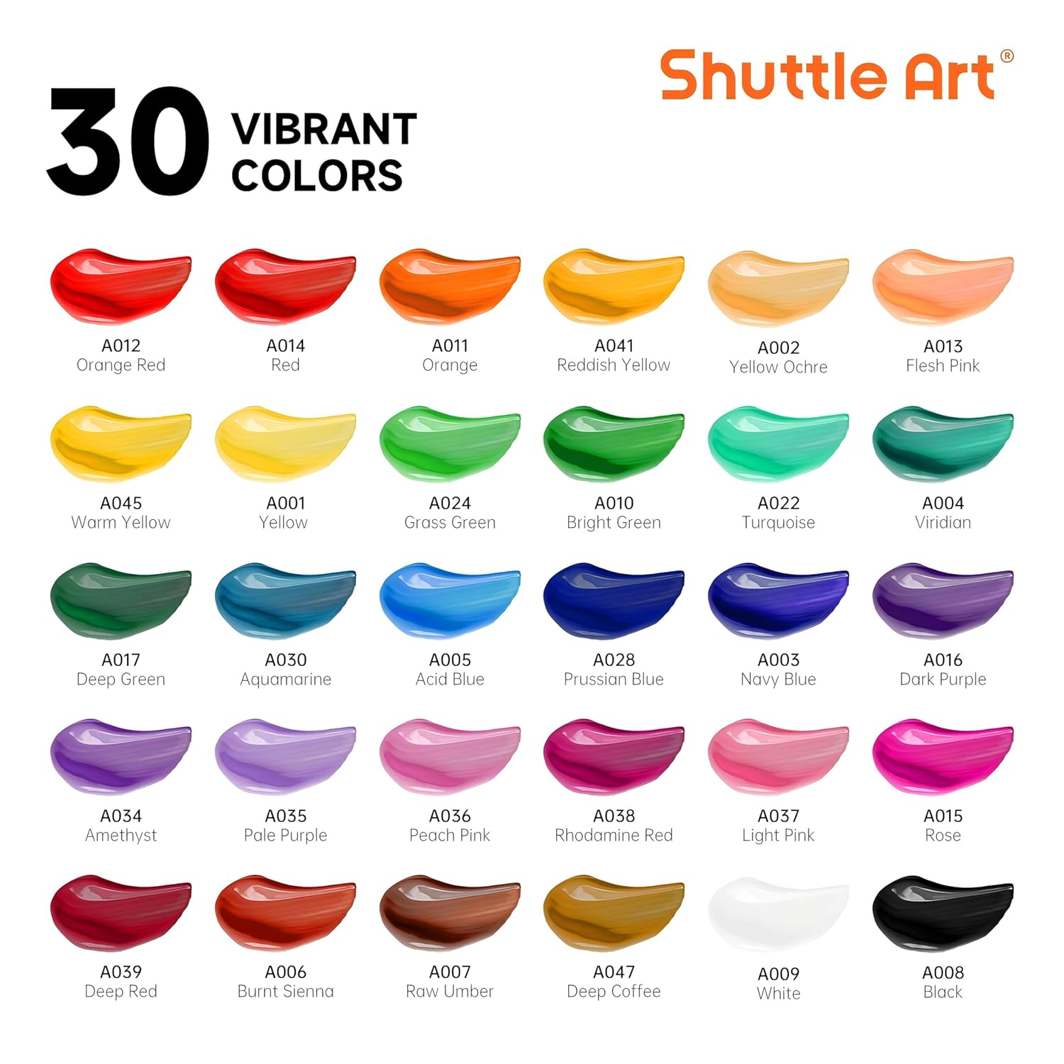 Acrylic Paint Set, 30 X12Ml Tubes Artist Quality Non Toxic Rich Pigments Colors Great For Kids Adults Professional Painting On Rocks Canvas Wood Clay Fabric Ceramic Crafts