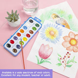 BAZIC Products Watercolor w/Brush Semi Moist 16 Color, Non-Toxic Paint Set, for Kids Hobby Fun Art Supplies Crafts Vibrant Coloring Painting, 1-Pack