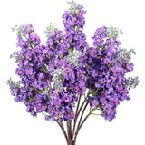6 Pcs 25 Artificial Lilac Flowers Fake Delphinium Antirrhinum Stem Silk Flower Faux Floral Arrangement For Vase Table Centerpiece Wedding Bouquet Home Decoration (Purple)