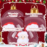 24 Inch Light Up Giant Christmas Ball Santa Claus Outdoor Inflatables With Led Light Pvc Decorated Ball Xmas Blow Up Bal