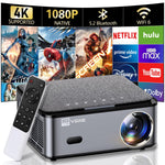 Smart 4K Projector, WiFi, Bluetooth, 800 ANSI, 1080P, 6D Keystone, Gray