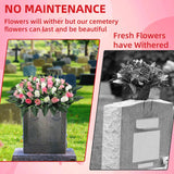Cemetery Flowers For Grave,Headstone Flower Saddle,Flowers For Cemetery Grave Decoration Headstone Flower Saddle For Headstone Decoratio (Pink White)