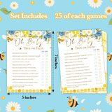 Baby Game Cards, Bee Themed Oh Baby True Or False Game Kit, Floral Gender Reveal Party Supplies Favors, Honeycomb Bee Baby Shower Activity Decoration, Baby Shower Gifts, 25 Game Cards Included, A04