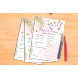 Butterfly Baby Shower Games For Girls, Gold Butterfly Baby Predictions And Advice Cards, Blush Pink Decorations, 5" X 7" Double-Sided Cards (30 Games)