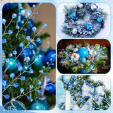 50 Pcs Acrylic Crystal Picks 12 Inch Artificial Beaded Stems Picks For Home Wedding Holiday Vase Fillers Florals Embellishing Diy Crafts Wreaths Bridal Bouquets Decors(Blue)