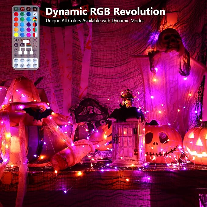 USB RGB Fairy Lights 33 ft 100 LED Color Changing with Remote Control