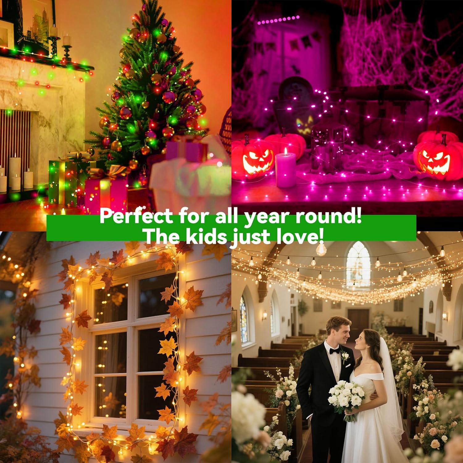 Led Halloween Fairy Lights Plug In, 200Led 66Ft Color Changing Fairy Lights With Remote, 9 Modes Led String Lights Indoo