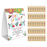 Don'T Say Baby Game For Baby Shower, 50 Wooden Clothespins And One Sign, Fiesta Taco Theme, Pins For Baby Shower Decorations, Gender Reveal Games, Baby Shower Supplies-Bb15