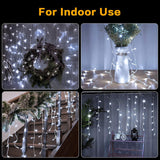 Christmas Lights Outdoor, 33Ft 400 Led Icicle Lights For Outside, Plug In Curtain String Lights With 8 Modes Waterproof
