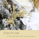 24-Pack Artificial Glitter Berry Stem Ornaments, Decorative Bead Sticks, Glittery Twigs, Picks, Branches For Christmas Tree, Small Vase, Holiday, Wedding, Party (17 Inches, Gold)
