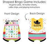 Big Dot of Happiness Let’s Fiesta - Picture Bingo Cards and Markers - Baby Shower Shaped Bingo Game - Set of 18