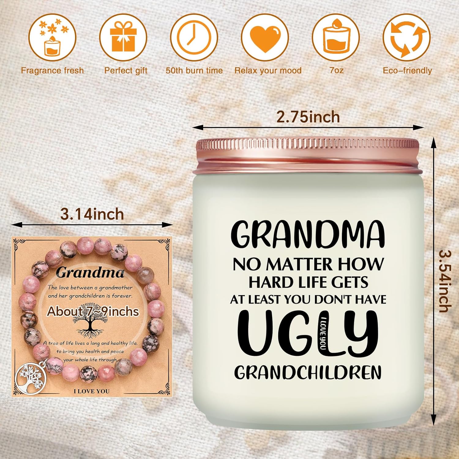 Grandma Gifts - Grandma Christmas Birthday Mothers Day Gifts From Grandchild, Granddaughter, Grandson - First-Time Grandmas Gift - Funny Lavender Scented Candle