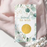 Greenery And Gold Bridal Shower Games - 30 Pack - Fun Scratch Off Raffle Cards For Weddings, Showers, Engagements & Receptions - Elegant Floral Theme