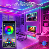 200FT RGB LED Rope Lights App & Remote Control Music Sync Waterproof Neon Strip Lights