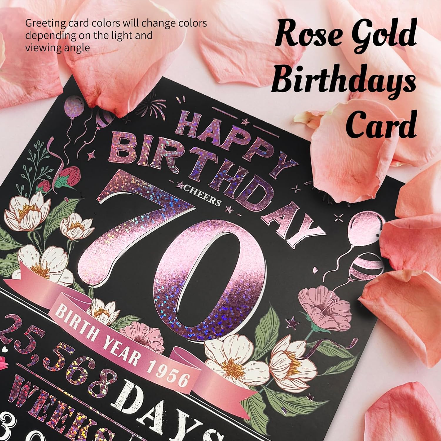 70Th Birthday Card For Women Her, Large 3D Pop Up 70Th Birthday Cards For Mom Grandma, Happy 70 Year Old Birthday Decorations For Wife Sister Funny Birthday Gifts, Back To 1956, Pink