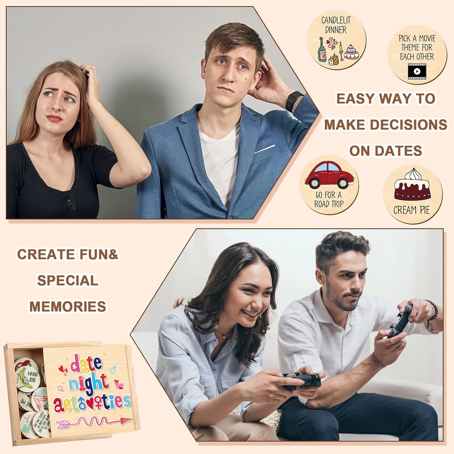 100 Pcs Couples Date Night Activities Game Date Night Box For Couples For Married Wedding Gift(Stylish)