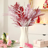 50 Pcs Valentines Picks Decoration 16.9 Inch Red Pink White Valentines Tree Picks And Sprays Glitter Artificial Branch Stems Table Decor For Tree Topper Vase Table Party Decor