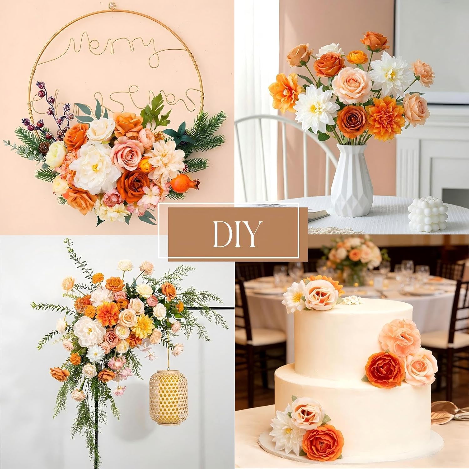 60 Pcs Artificial Flowers Hanging Decoration Wildflower Backdrop Curtains With 10 Hooks 328 Ft Fishing Line Diy Artificial Floral Garland Background Fake Rose For Fall Wedding Wall Arch