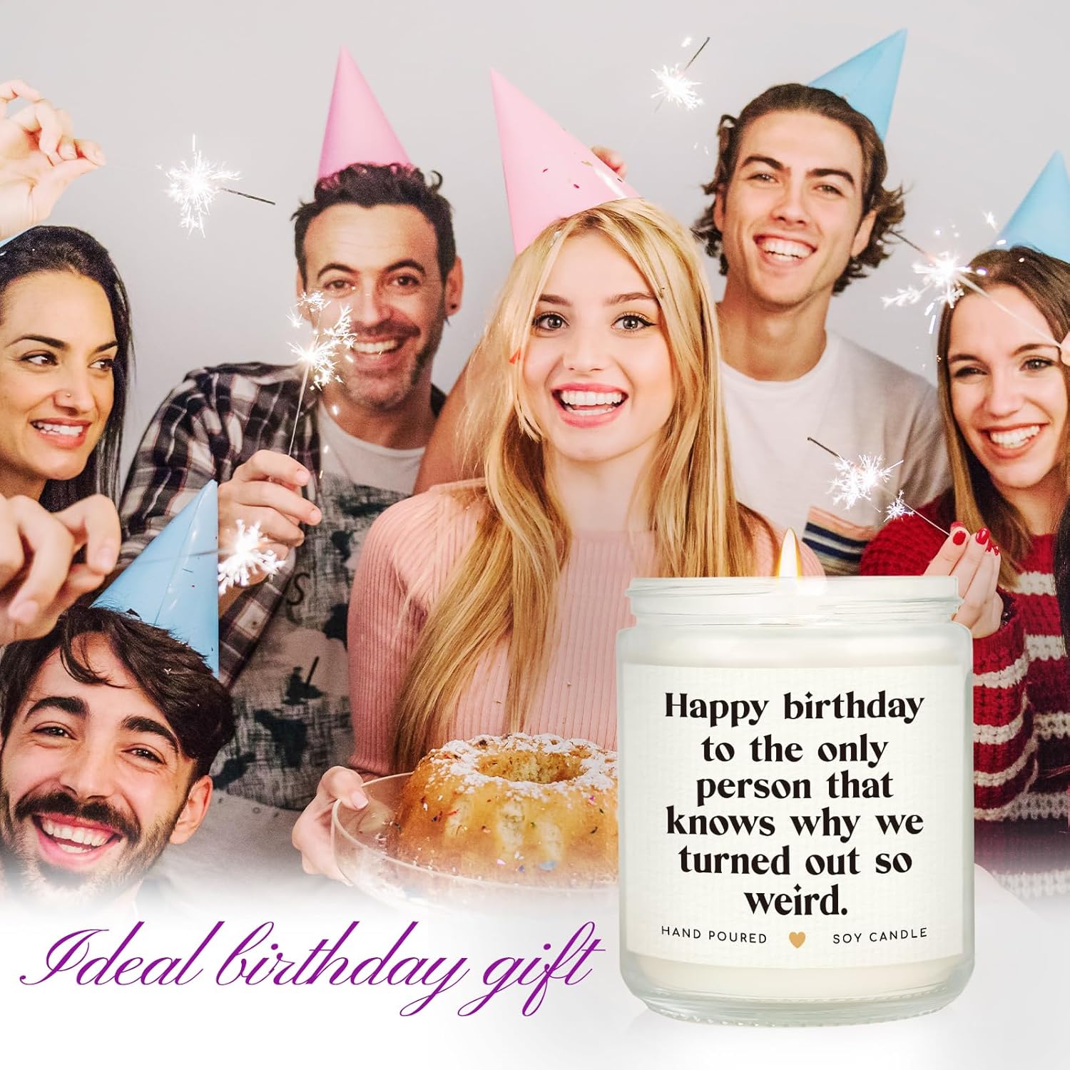 Sister Birthday Gifts, Funny Gifts For Sister, Happy Birthday Gift For Women Sister Best Friend - Handmade Lavender Candle 7Oz