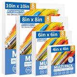 Canvas Boards For Painting, Multi Pack- 4X4,6X6,8X8,10X10 (8 Of Each),32 Pack,100% Cotton Primed Canvas Panels For Acrylic, Oil, Art Supplies For Kids, Adults, Beginners