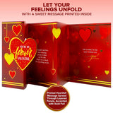 Gold Foiled 5X7In Individual Valentine Card For Husband Set With Multi-Layered Design, Envelope And Stickers, For Wife, Romantic Partner, With Printed Message Inside - Gifting, Mailing