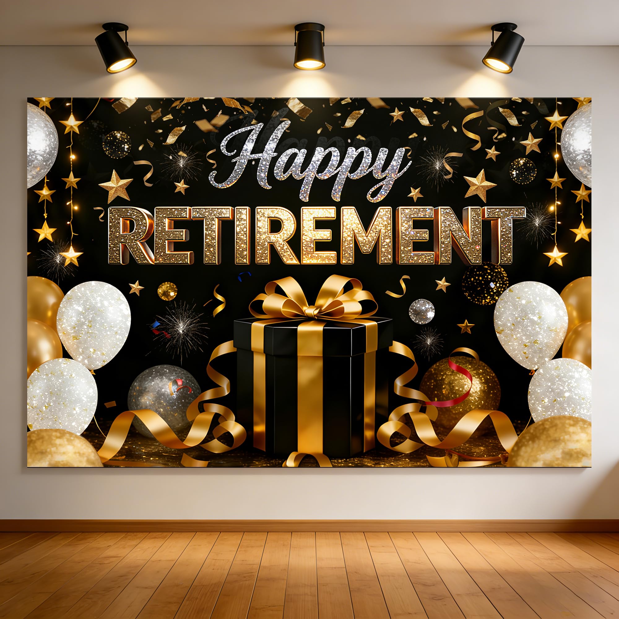 72x43 Inch Retirement Party Decorations Happy Retirement Backdrop