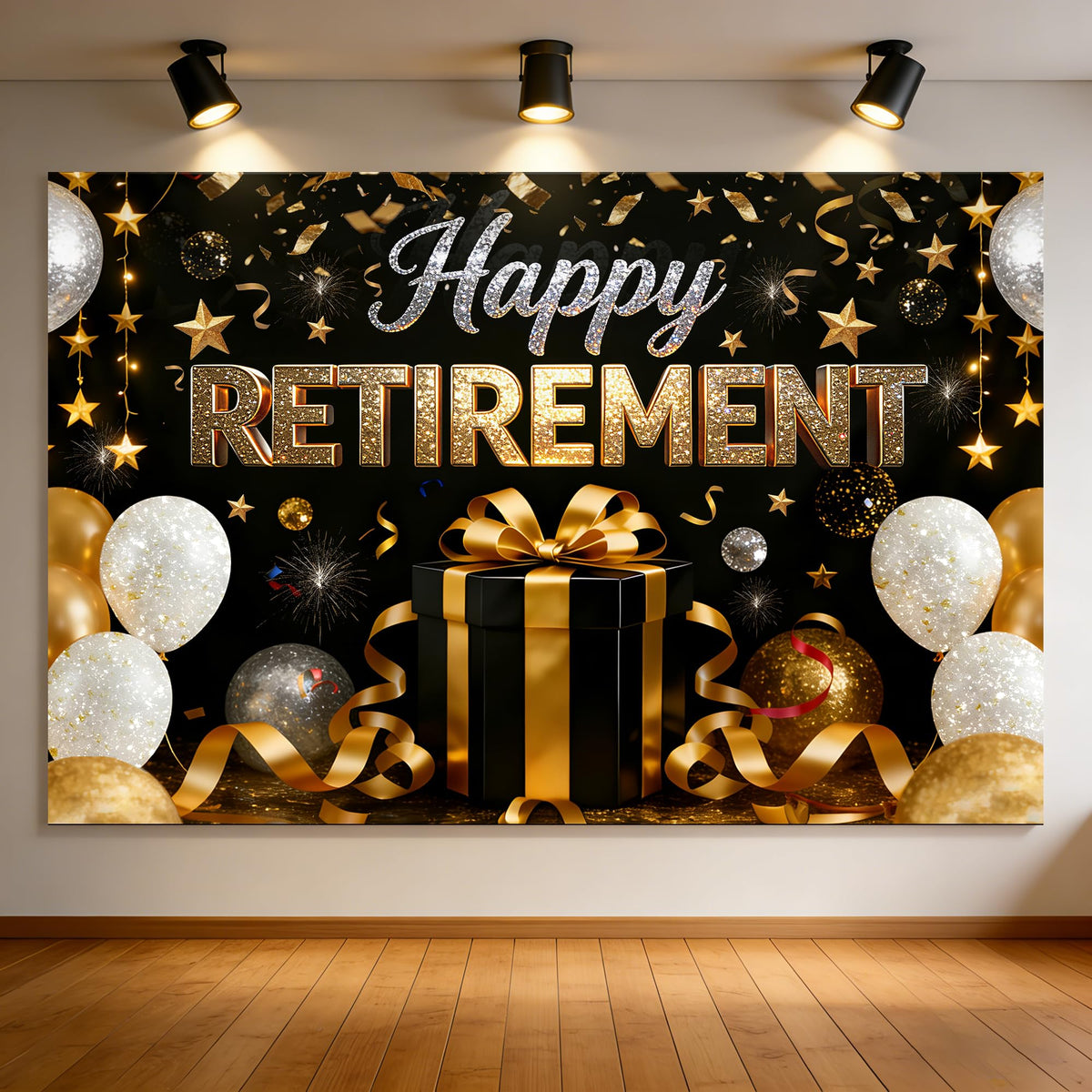 72x43 Inch Retirement Party Decorations Happy Retirement Backdrop