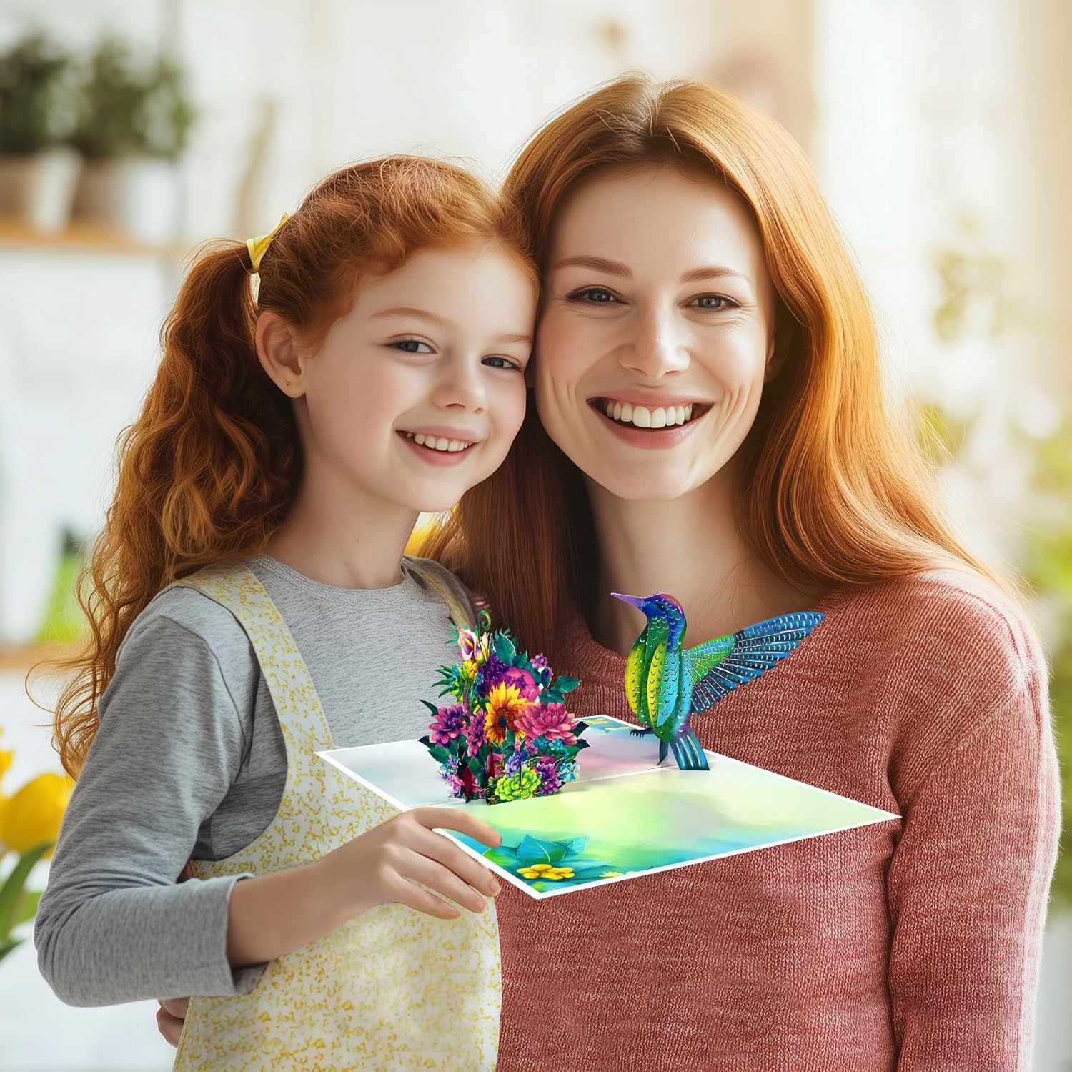 Hummingbird Birthday Card Pop Up For Women, Wife, Grandma, 3D Popup Greeting Card For Mothers Day, Fathers Day, Valentines Day, Anniversary, Thank You, Get Well